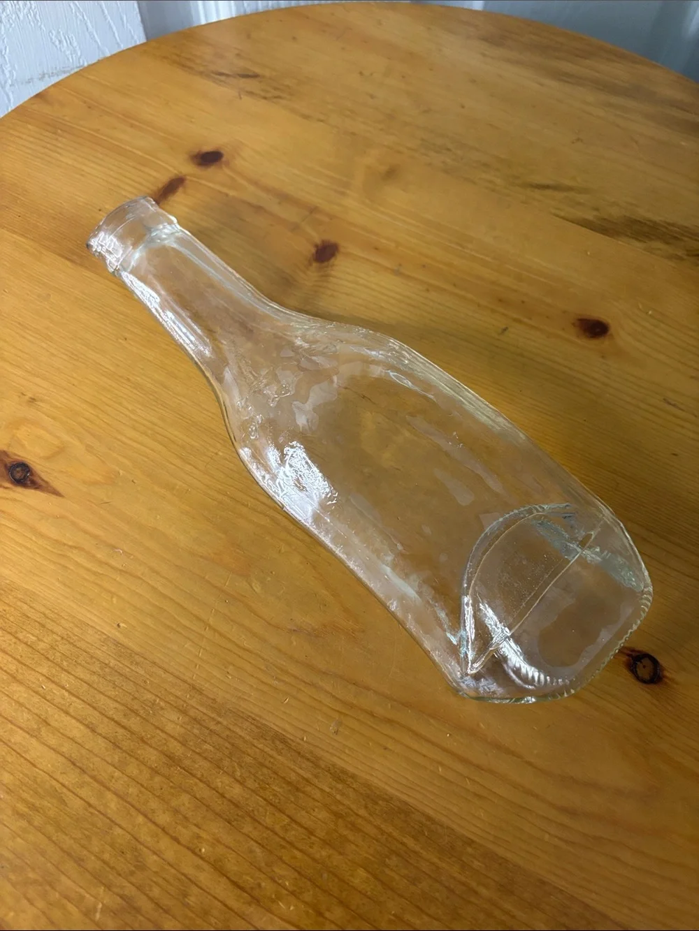 Clear Melted Glass Bottle Spoon Holder (A)